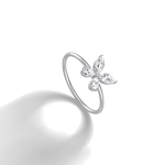 0.5CTW Lab Grown Diamond Butterfly Ring in 14K Solid Gold/Platinum - Rings