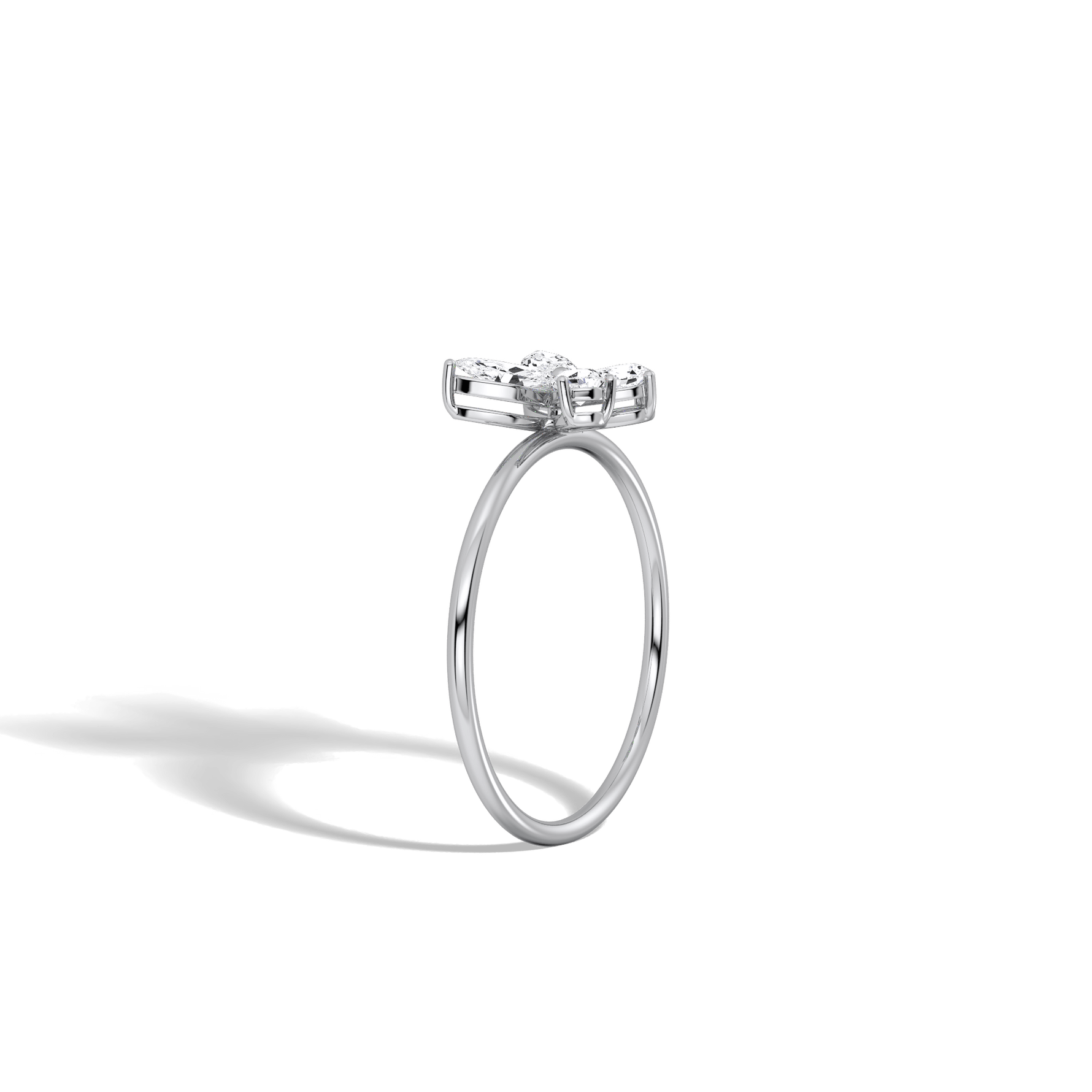 0.5CTW Lab Grown Diamond Butterfly Ring in 14K Solid Gold/Platinum - Rings