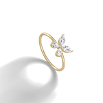 0.5CTW Lab Grown Diamond Butterfly Ring in 14K Solid Gold/Platinum - Rings
