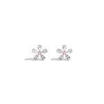 1.32CTW Pear Cut Lab Grown Diamond Flower Stud Earring - Earrings