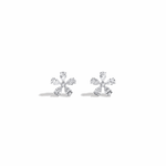 1.32CTW Pear Cut Lab Grown Diamond Flower Stud Earring - Earrings