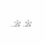 1.32CTW Pear Cut Lab Grown Diamond Flower Stud Earring - Earrings