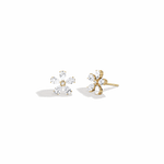1.32CTW Pear Cut Lab Grown Diamond Flower Stud Earring - Earrings