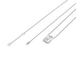 Emerald Cut Lab Diamond Rectangular Pendant Necklace - 