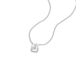 Emerald Cut Lab Diamond Rectangular Pendant Necklace - 