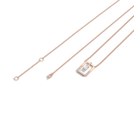 Emerald Cut Lab Diamond Rectangular Pendant Necklace - 
