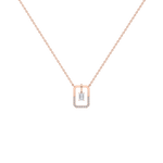 Emerald Cut Lab Diamond Rectangular Pendant Necklace - 