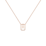 Emerald Cut Lab Diamond Rectangular Pendant Necklace - 