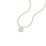 Emerald Cut Lab Diamond Rectangular Pendant Necklace - 