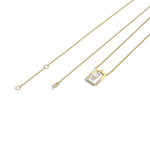 Emerald Cut Lab Diamond Rectangular Pendant Necklace - 