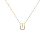 Emerald Cut Lab Diamond Rectangular Pendant Necklace - 