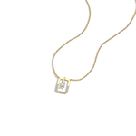 Emerald Cut Lab Diamond Rectangular Pendant Necklace - 