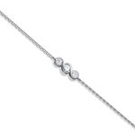 14K Solid Gold Lab Created Diamond Bezel Set Trio Bracelet - Bracelets
