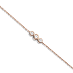 14K Solid Gold Lab Created Diamond Bezel Set Trio Bracelet - Bracelets