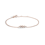 14K Solid Gold Lab Created Diamond Bezel Set Trio Bracelet - Bracelets
