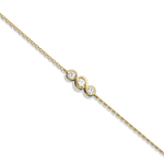 14K Solid Gold Lab Created Diamond Bezel Set Trio Bracelet - Bracelets