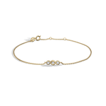 14K Solid Gold Lab Created Diamond Bezel Set Trio Bracelet - Bracelets