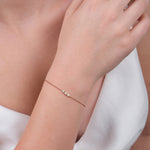 14K Solid Gold Lab Created Diamond Bezel Set Trio Bracelet - Bracelets