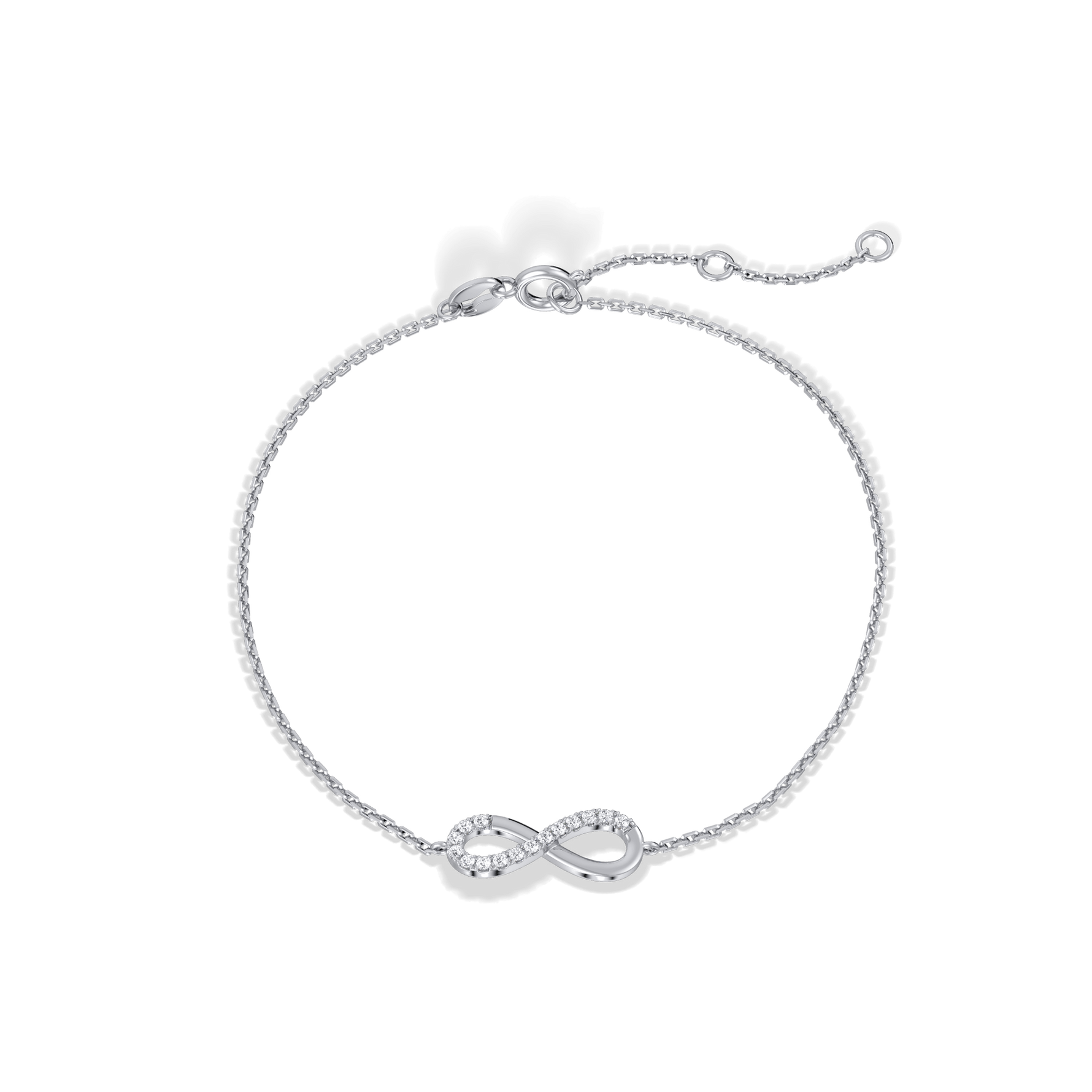 14K Solid Gold Lab Grown Diamond Infinity Chain Bracelets - Bracelets