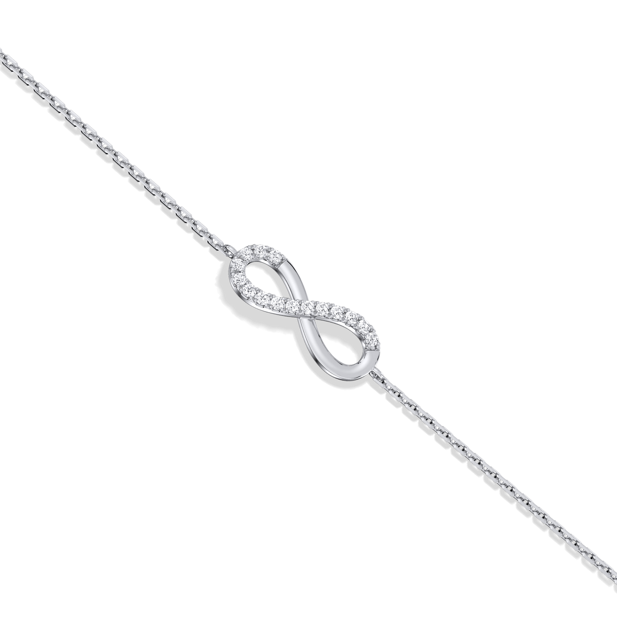 14K Solid Gold Lab Grown Diamond Infinity Chain Bracelets - Bracelets