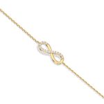 14K Solid Gold Lab Grown Diamond Infinity Chain Bracelets - Bracelets