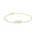 14K Solid Gold Lab Grown Diamond Infinity Chain Bracelets - Bracelets