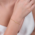14K Solid Gold Lab Grown Diamond Infinity Chain Bracelets - Bracelets