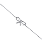 Lab Grown Diamond Bow Bracelet In 14K Solid Gold/Platinum - Bracelets