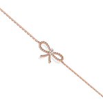 Lab Grown Diamond Bow Bracelet In 14K Solid Gold/Platinum - Bracelets