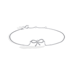 Lab Grown Diamond Bow Bracelet In 14K Solid Gold/Platinum - Bracelets