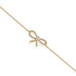Lab Grown Diamond Bow Bracelet In 14K Solid Gold/Platinum - Bracelets