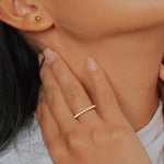 Half Eternity Lab Grown Diamond Ring In 14K Solid Gold/Platinum - Rings