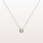 1CT Asscher Cut Lab Diamond Octagon Shape Pendant Necklace - Necklaces