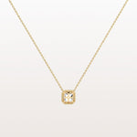 1CT Asscher Cut Lab Diamond Octagon Shape Pendant Necklace - Necklaces