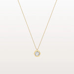 Hexagon Lab Grown Diamond Necklace in 14K Solid Gold/Platinum - Necklaces