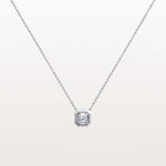 1CT Asscher Cut Lab Diamond Octagon Shape Pendant Necklace - Necklaces