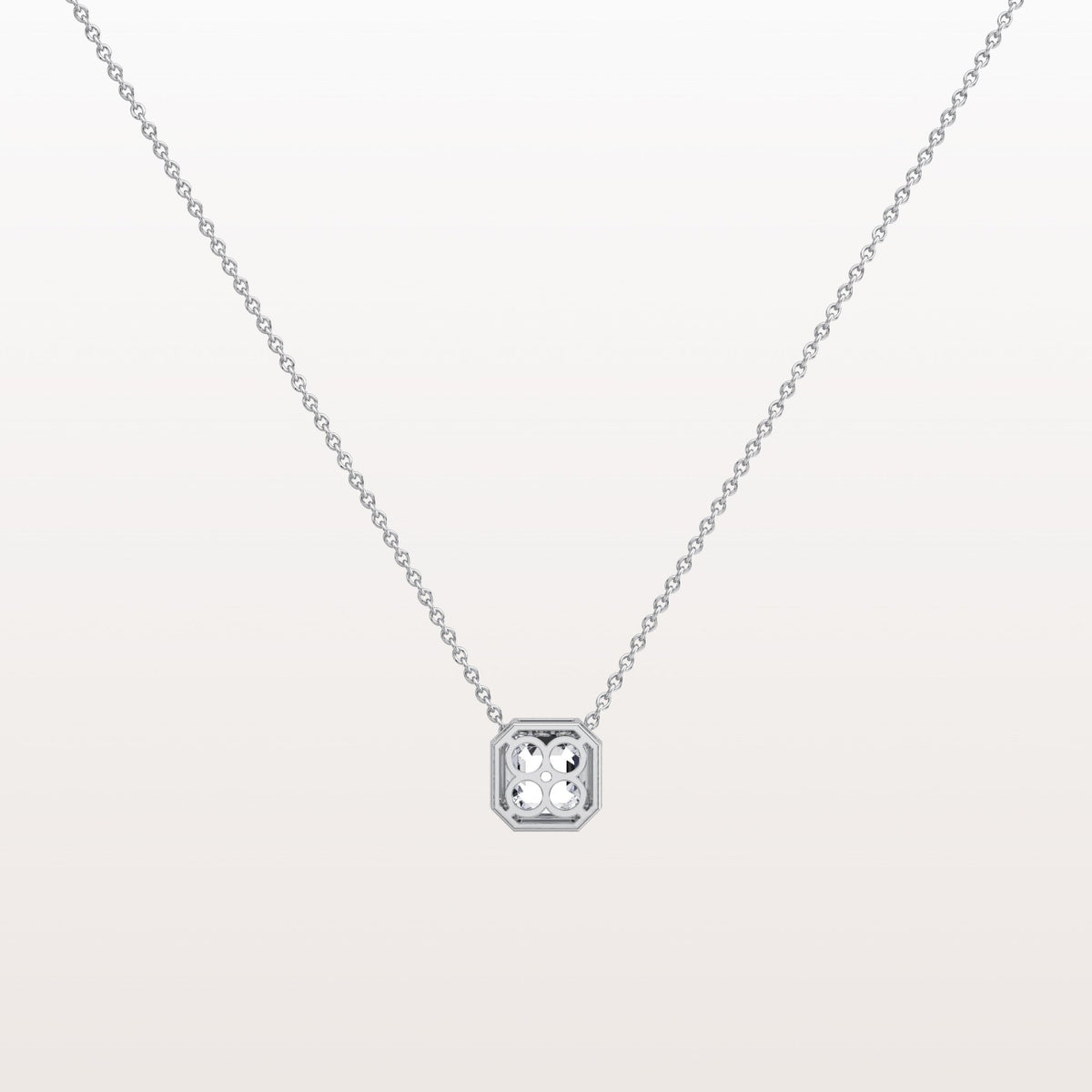 1CT Asscher Cut Lab Diamond Octagon Shape Pendant Necklace - Necklaces
