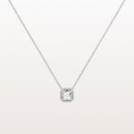 1CT Asscher Cut Lab Diamond Octagon Shape Pendant Necklace - Necklaces