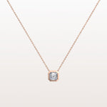 1CT Asscher Cut Lab Diamond Octagon Shape Pendant Necklace - Necklaces