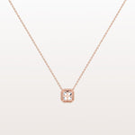 1CT Asscher Cut Lab Diamond Octagon Shape Pendant Necklace - Necklaces