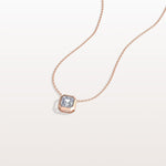 1CT Asscher Cut Lab Diamond Octagon Shape Pendant Necklace - Necklaces