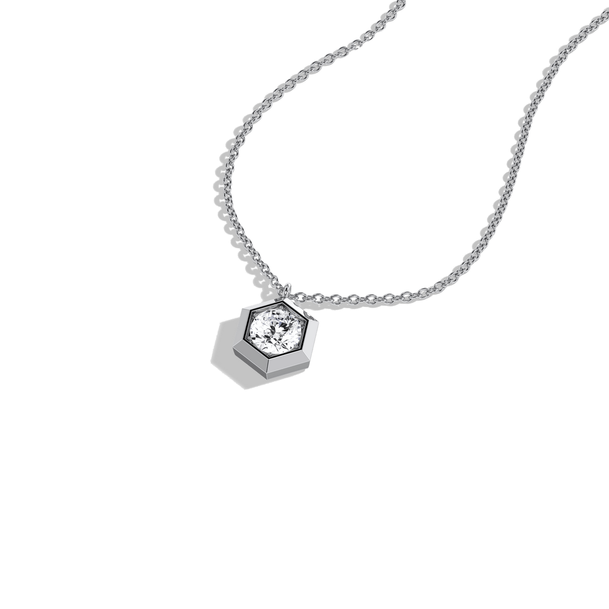 0.3CT Lab Grown Diamond Necklace In 14K Solid Gold/Platinum - Necklaces