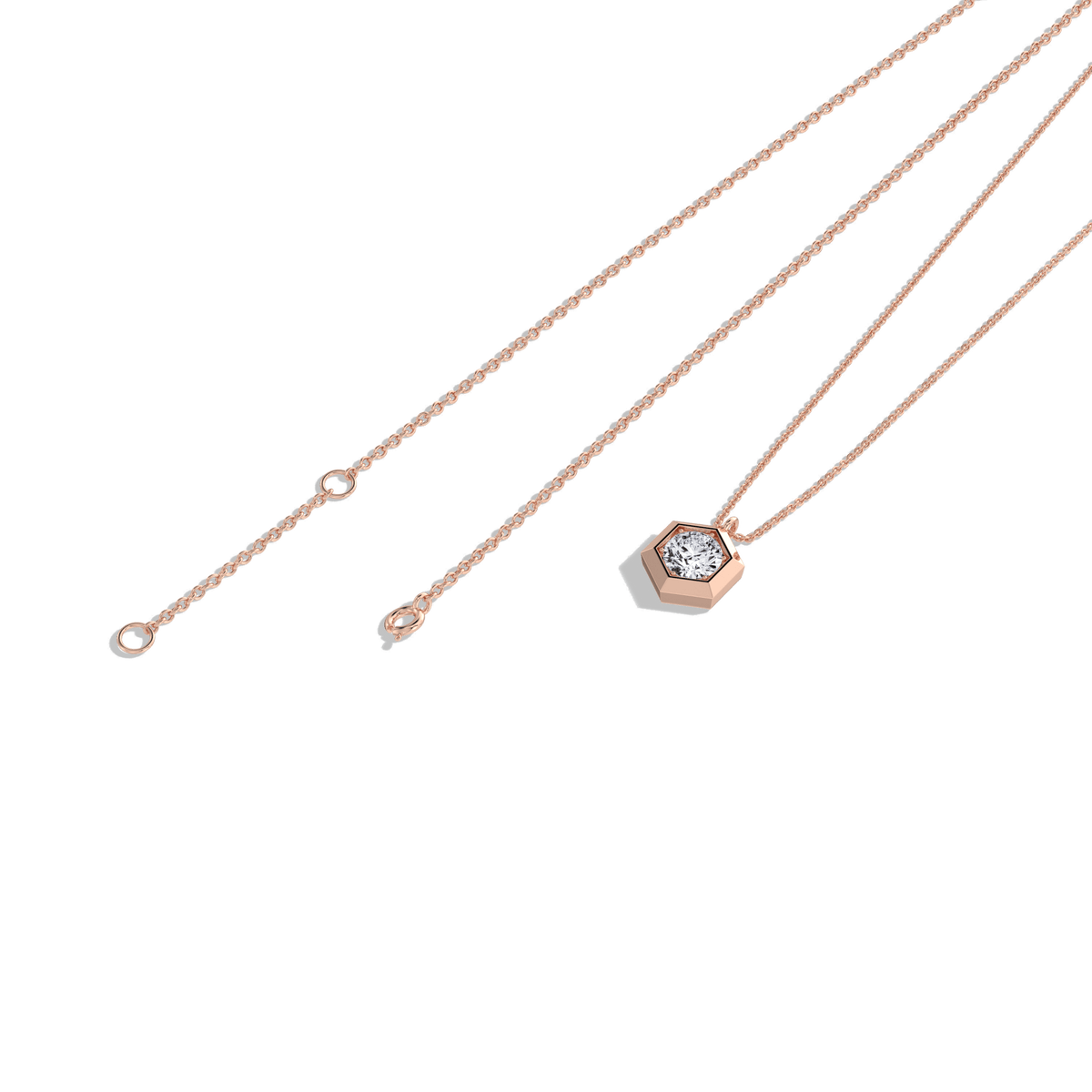 0.3CT Lab Grown Diamond Necklace In 14K Solid Gold/Platinum - Necklaces