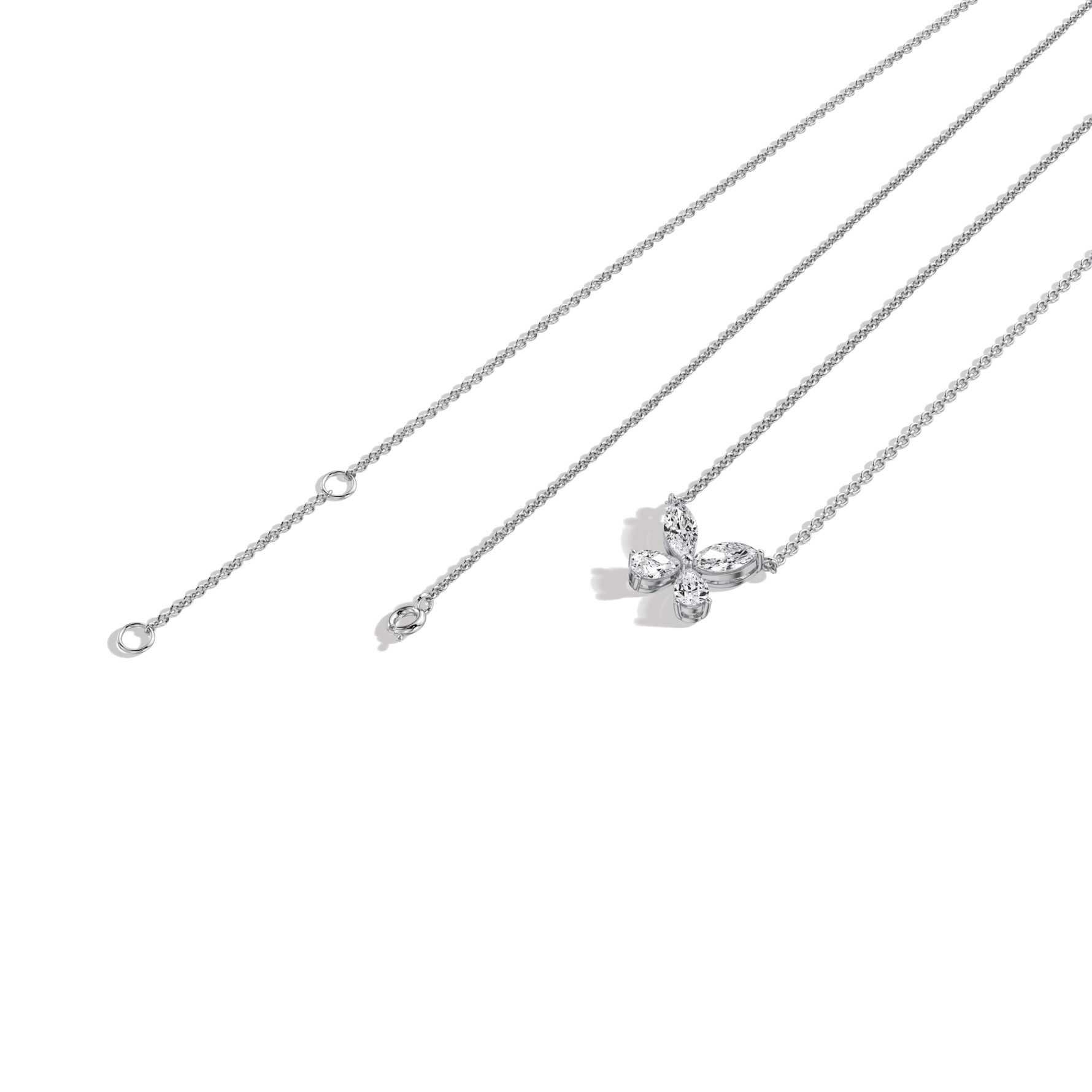 0.5CTW Lab Grown Diamond Butterfly Necklace In 14K Solid Gold/Platinum - Necklaces