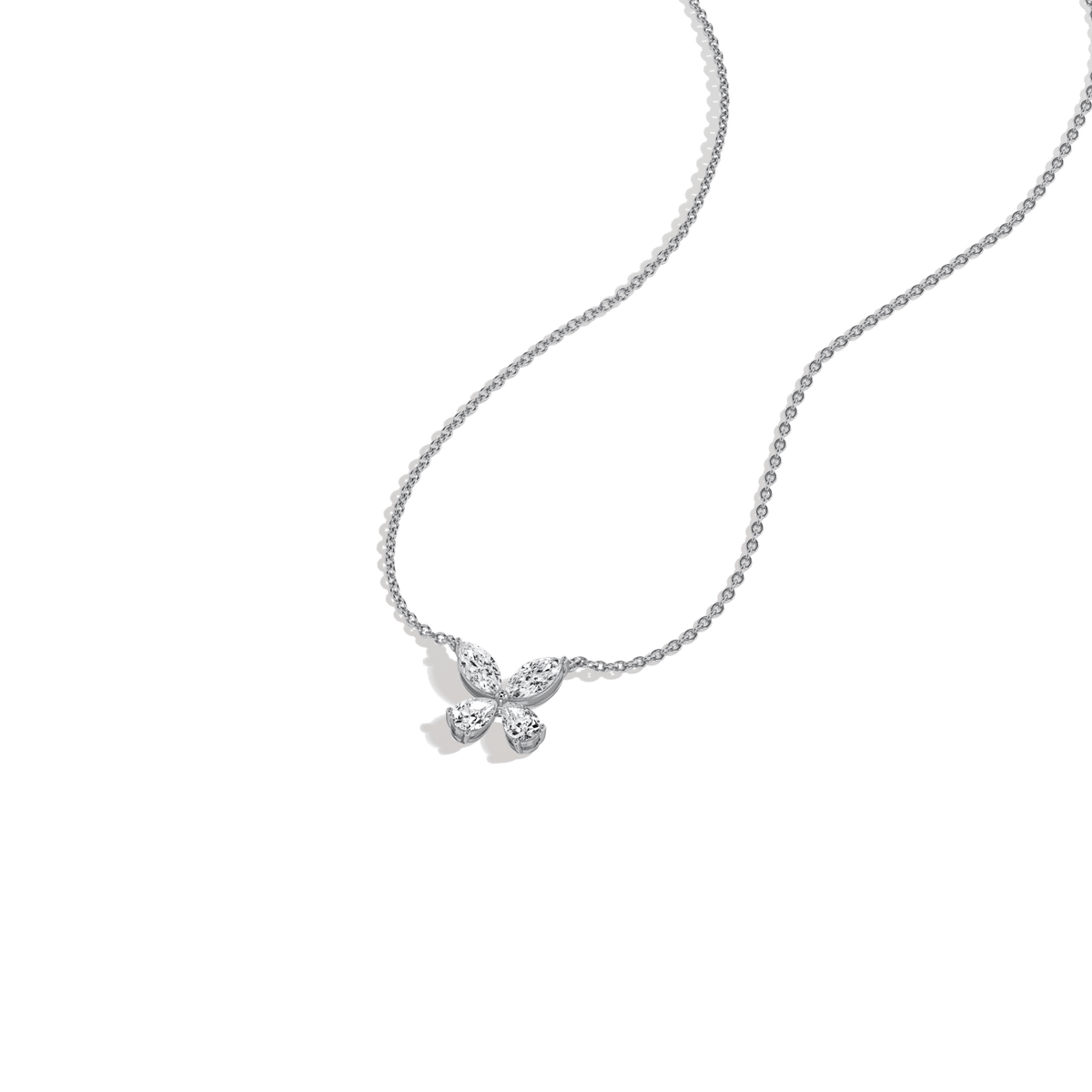 0.5CTW Lab Grown Diamond Butterfly Necklace In 14K Solid Gold/Platinum - Necklaces