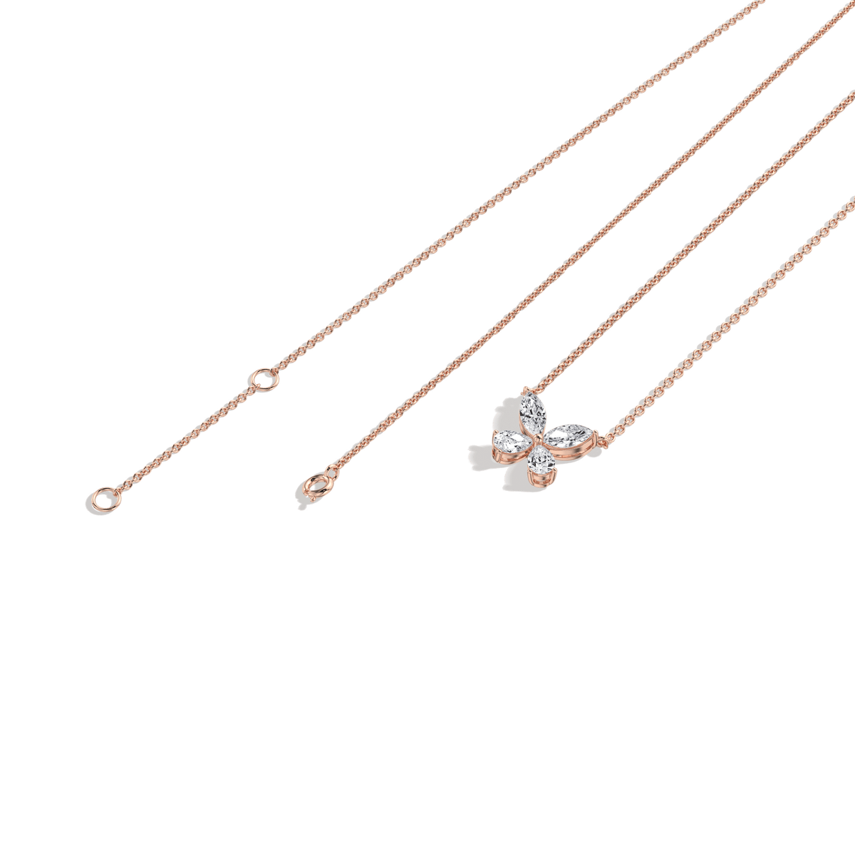 0.5CTW Lab Grown Diamond Butterfly Necklace In 14K Solid Gold/Platinum - Necklaces