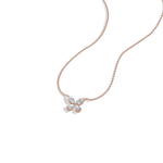 0.5CTW Lab Grown Diamond Butterfly Necklace In 14K Solid Gold/Platinum - Necklaces