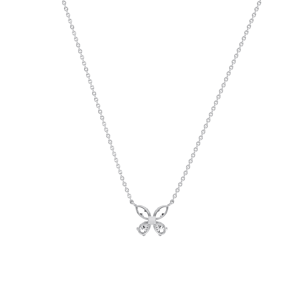 0.5CTW Lab Grown Diamond Butterfly Necklace In 14K Solid Gold/Platinum - Necklaces