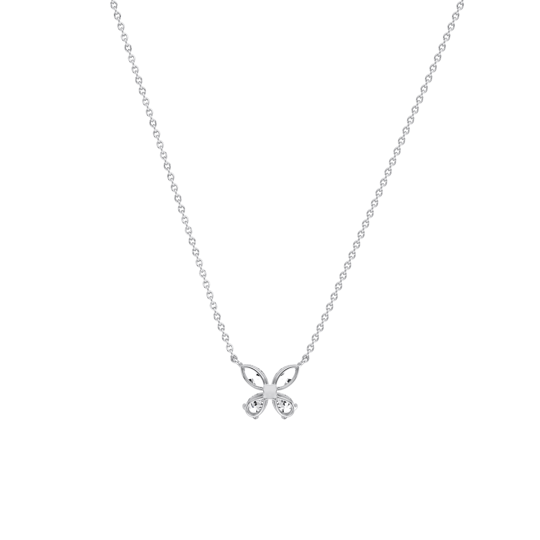 0.5CTW Lab Grown Diamond Butterfly Necklace In 14K Solid Gold/Platinum - Necklaces