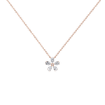 0.75CTW Lab Diamond Petite Flower Pendant Necklace In 14K Solid Gold/Platinum - Necklaces